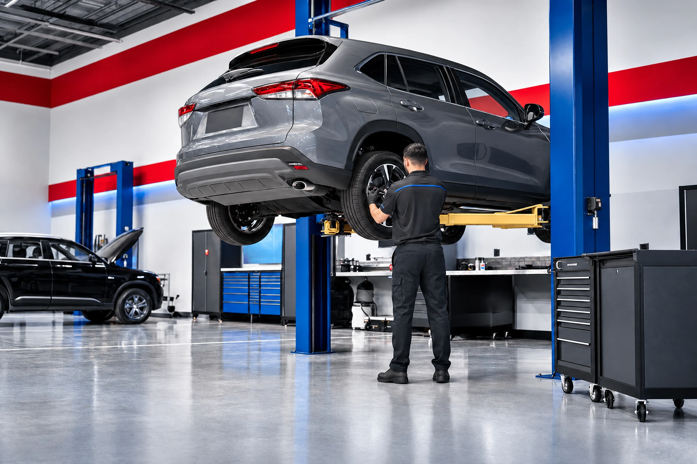 Service bay at the Charles Town shop location
